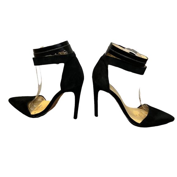 L.A.M.B Black Suede Pointed Toe Heels - Picture 5 of 8